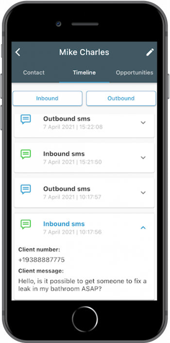 lead timeline mobile