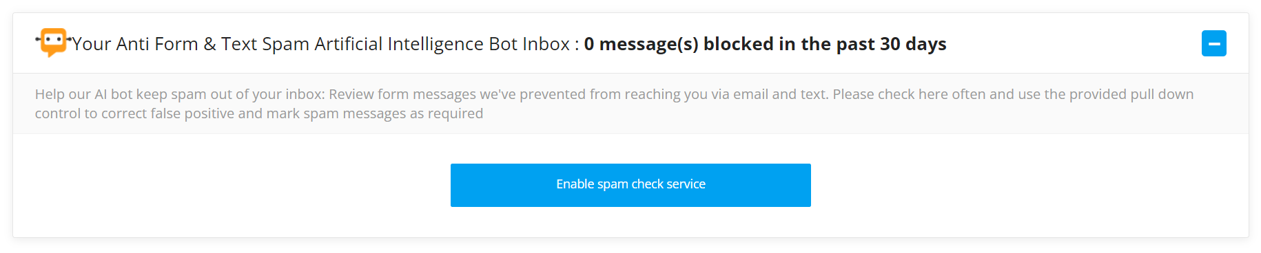 enable anti spam service