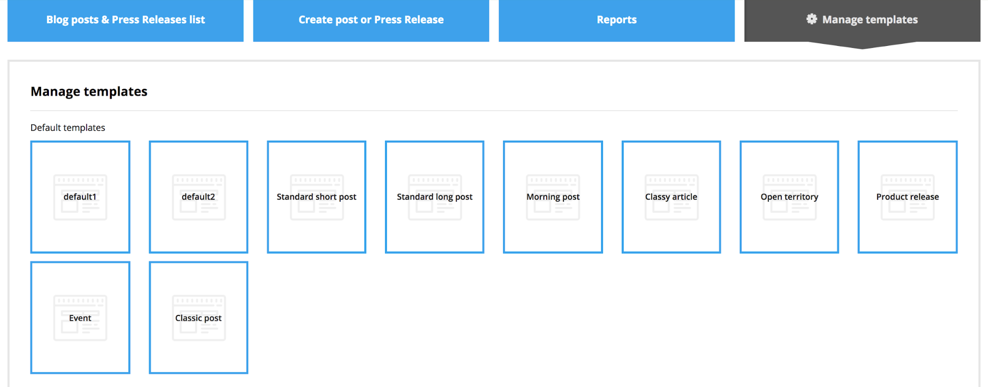 manage templates