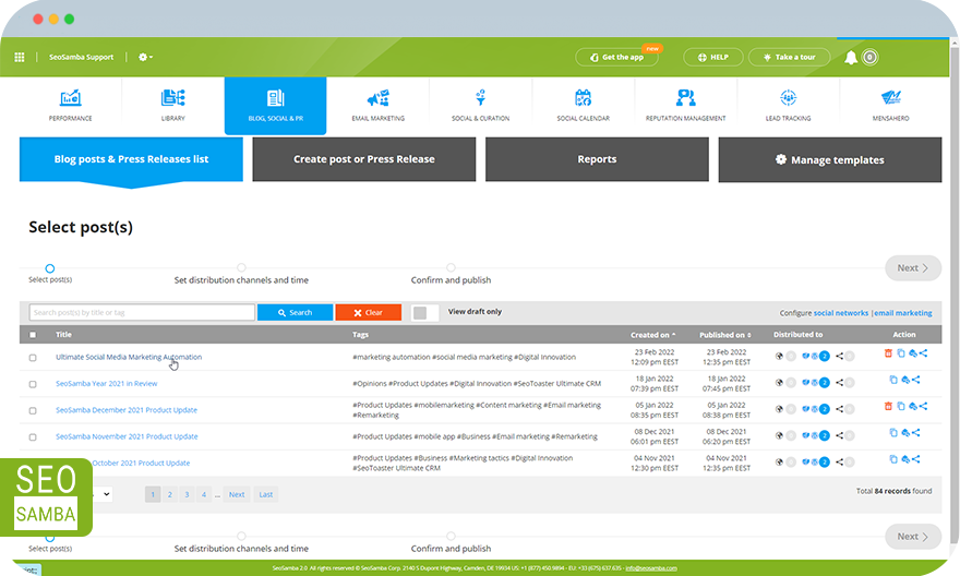 news distribution dashboard