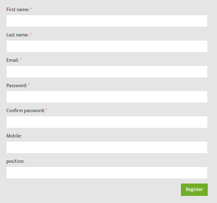 Membership registration form